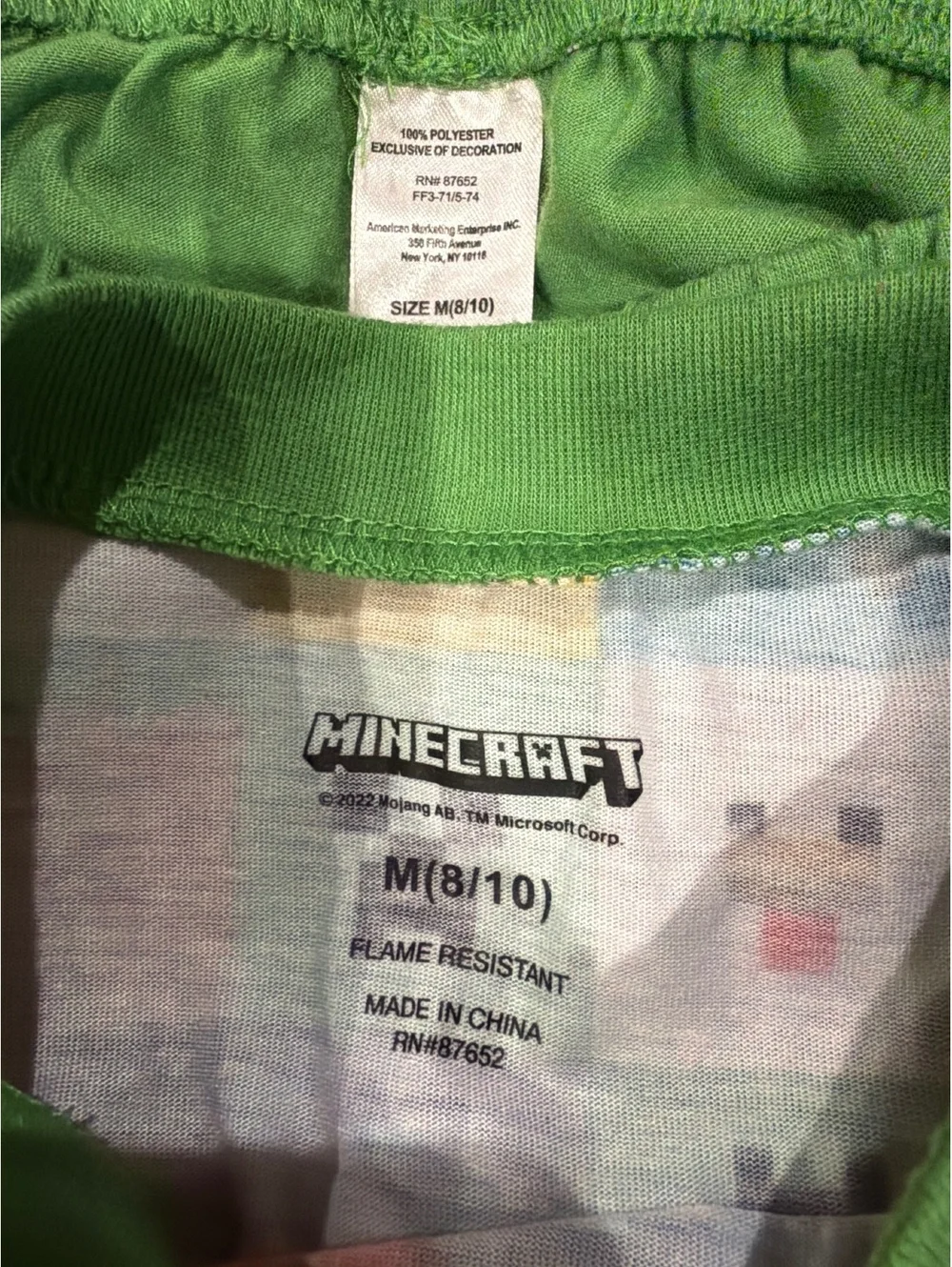 Minecraft Kids Pajama Set Medium 8/10 Youth 8 years